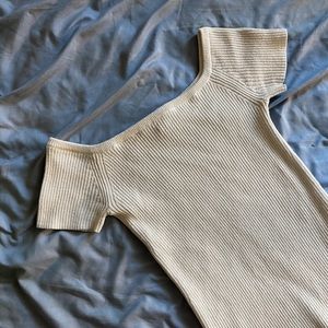 Madewell white fitted knitted top